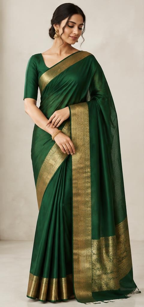 Emerald Zari Silk Saree
